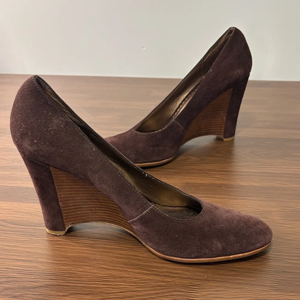 Donald J Pliner Heather Espresso Suede‎ Wedge Pumps Size 10